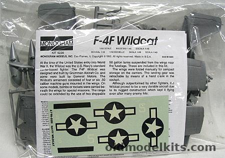 Monogram 1/48 Grumman F4F Wildcat - Bagged, 5220 plastic model kit